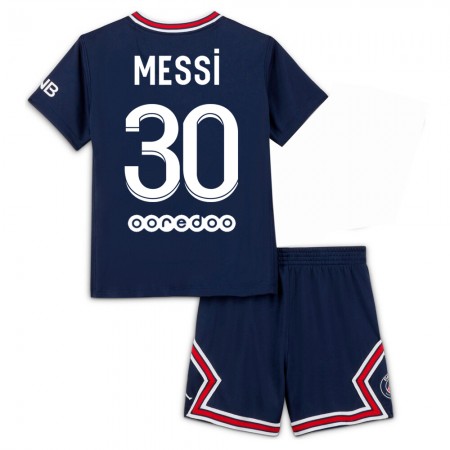 Billige Fotballdrakter Paris Saint-Germain PSG Lionel Messi 30 Barn Hjemmedraktsett 2021/22 Kortermet